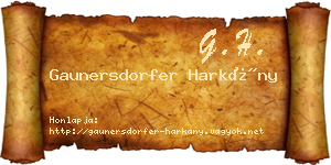 Gaunersdorfer Harkány névjegykártya