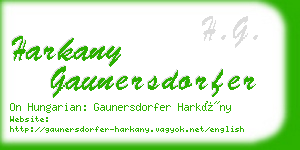harkany gaunersdorfer business card